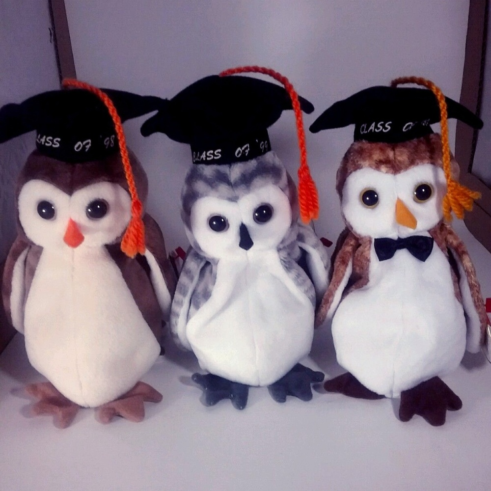 TY BEANIE BABIES LOT-WISE-WISER-WISEST OWLS TY BEA
